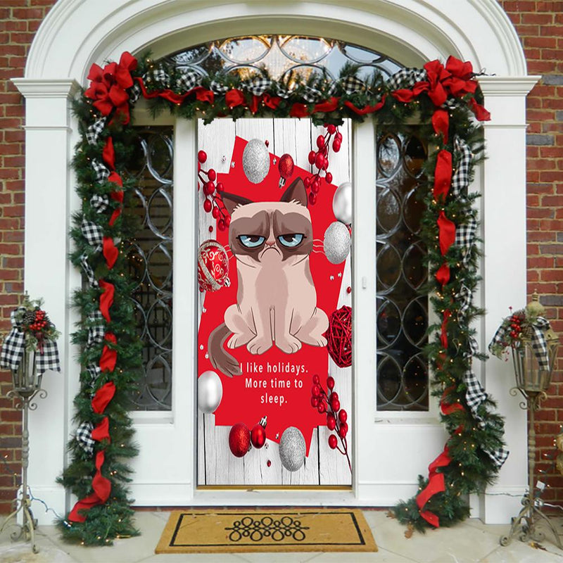 Grumpy Cat Door Cover Holiday Grumpy Cat