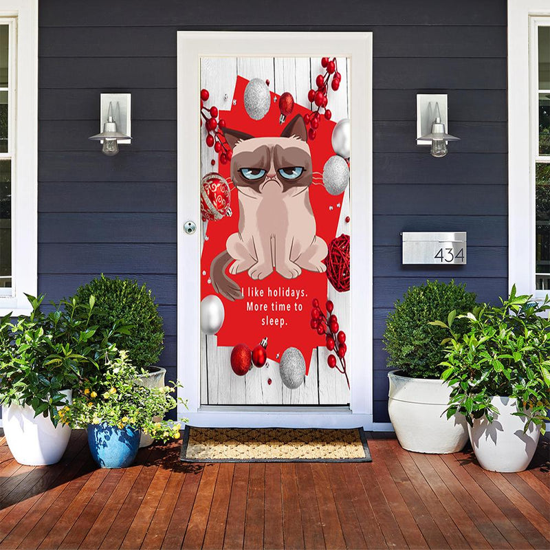 Grumpy Cat Door Cover Holiday Grumpy Cat