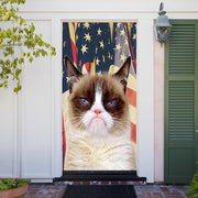 Grumpy Cat Door Cover Patriotic Grumpy Cat