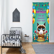 Grumpy Cat Door Cover Downhill Grumpy