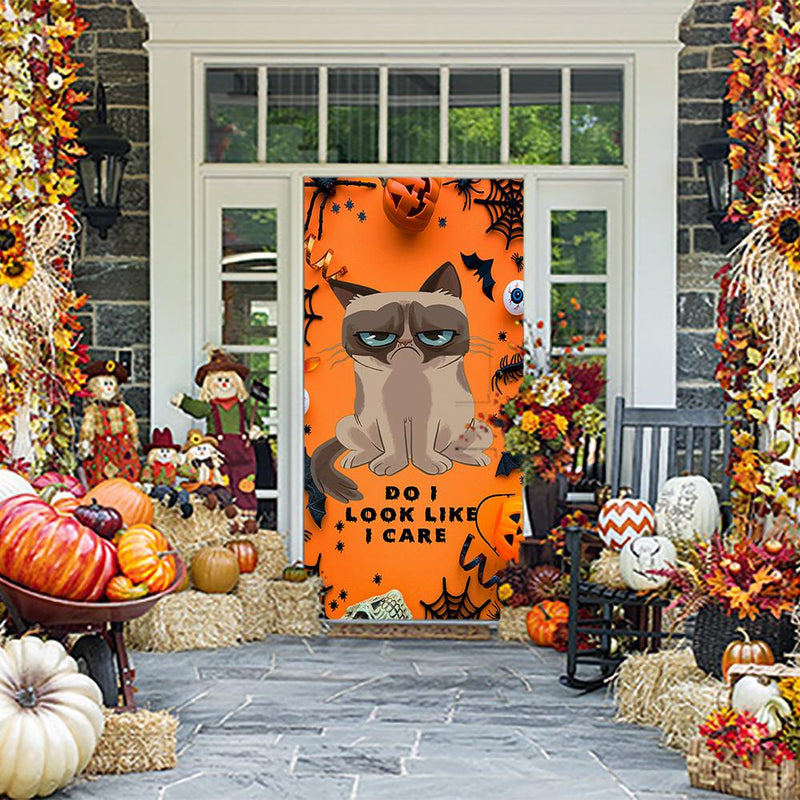 Grumpy Cat Door Cover Grumpy Halloween