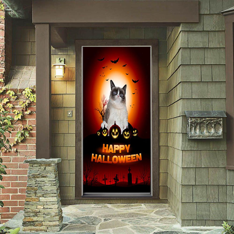 Grumpy Cat Door Cover Grumpy Happy Halloween