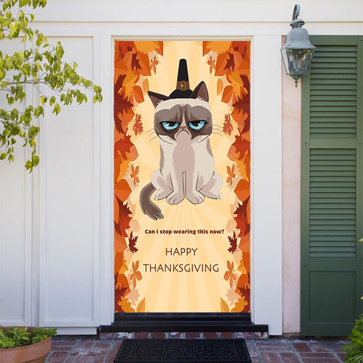 Grumpy Cat Door Cover Grumpy Thanksgiving