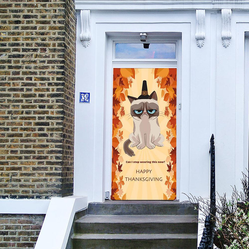 Grumpy Cat Door Cover Grumpy Thanksgiving