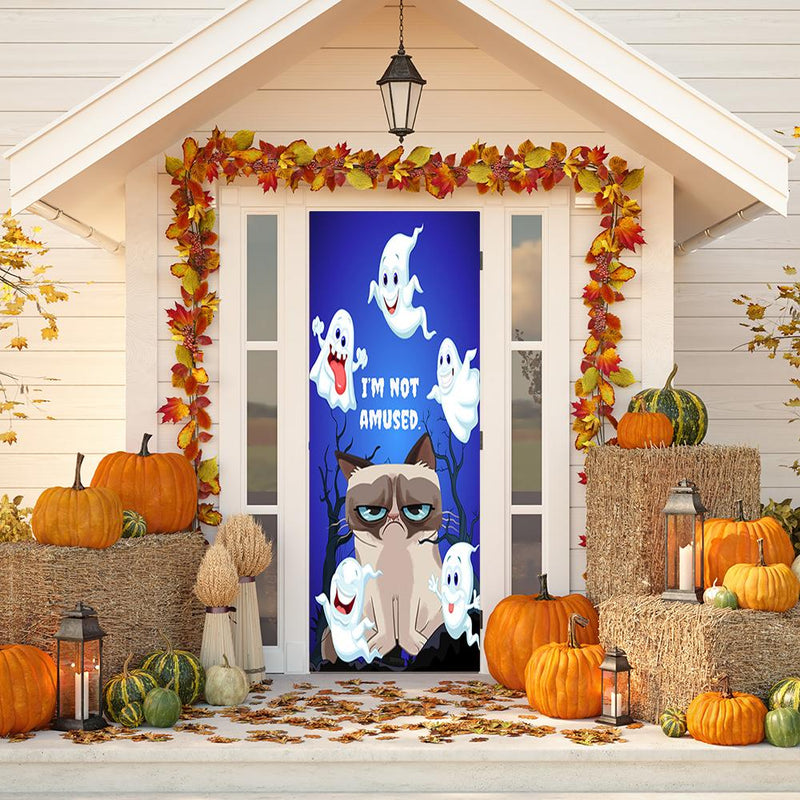 Grumpy Cat Door Cover Ghostly Grumpy Cat