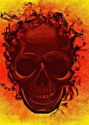 DoorFoto Door Cover Skull on Fire
