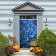 DoorFoto Door Cover Creepy Blue Trees