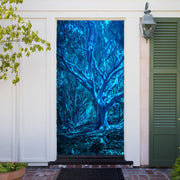DoorFoto Door Cover Creepy Blue Trees