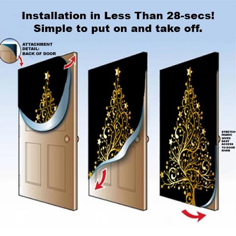 DoorFoto Door Cover Black Santa