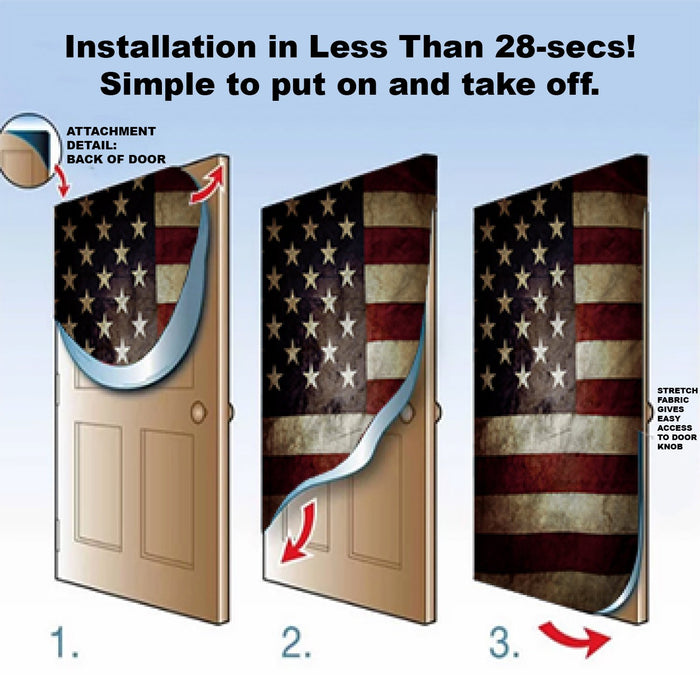 DoorFoto Door Cover Handcrafted American Flag
