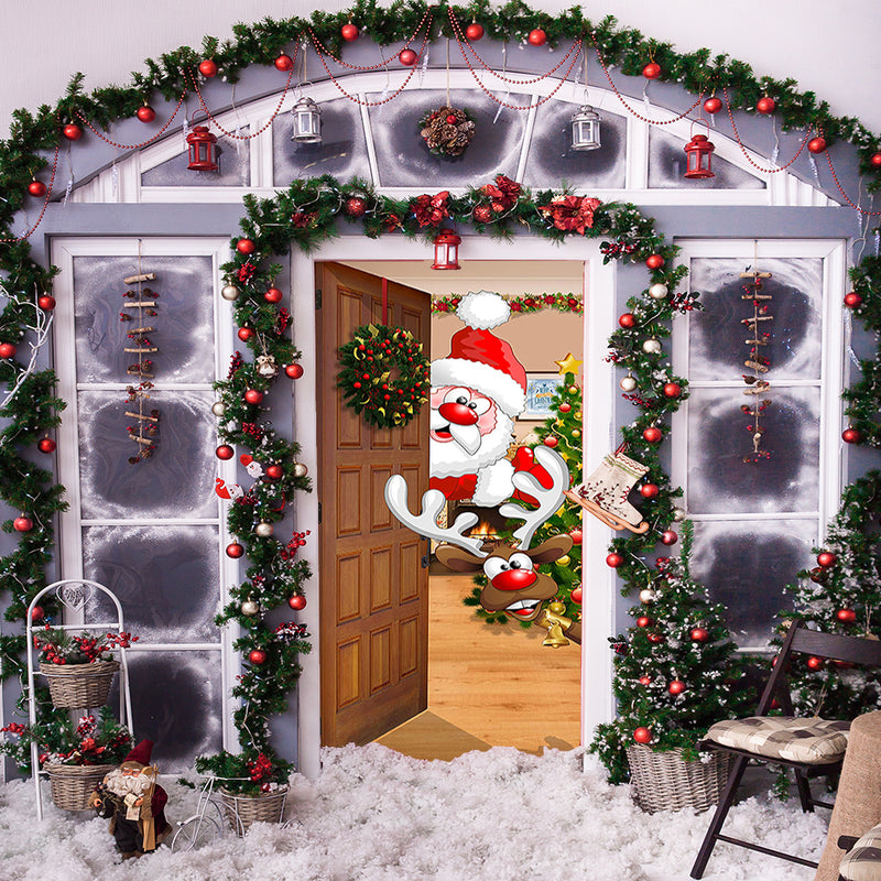DoorFoto Door Cover Santa Door Decor
