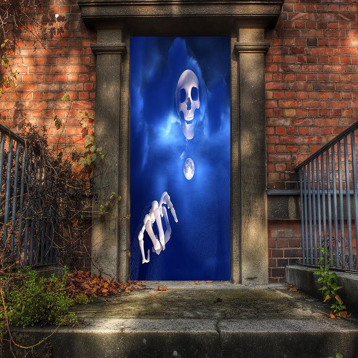 DoorFoto Door Cover Skeleton Door Decoration